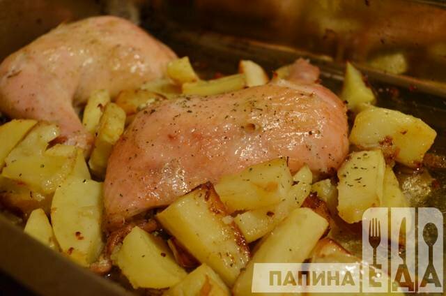 Окорочка с картофелем в духовке