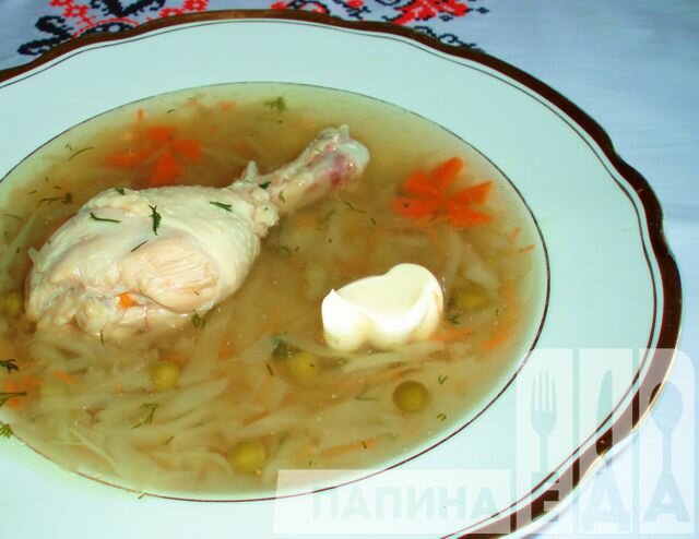 Овощной суп с куриными ножками